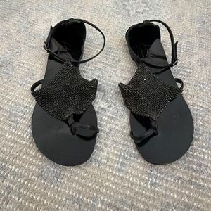 Lola Cruz Jewel Shoes black sandals size 36